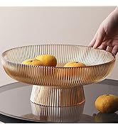 ★Vtg★Fruit Bowl Large Beige Circular Glazed Ceramic Fruit Basket Bowl P5V4