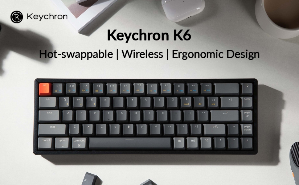 PC周辺機器 Keychron K6 Wireless Mechanical Keyboard Amazon.com: Keychron K6 Bluetooth 5.1 Wireless Mechanical
