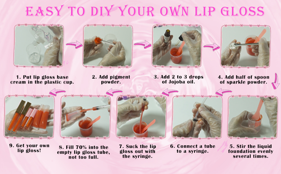 BRIPATI Lip Gloss Making Kit, 46PCS DIY Lip Gloss Kit to