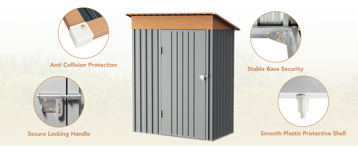 5x3 FT Steel Outdoor Storage Shed