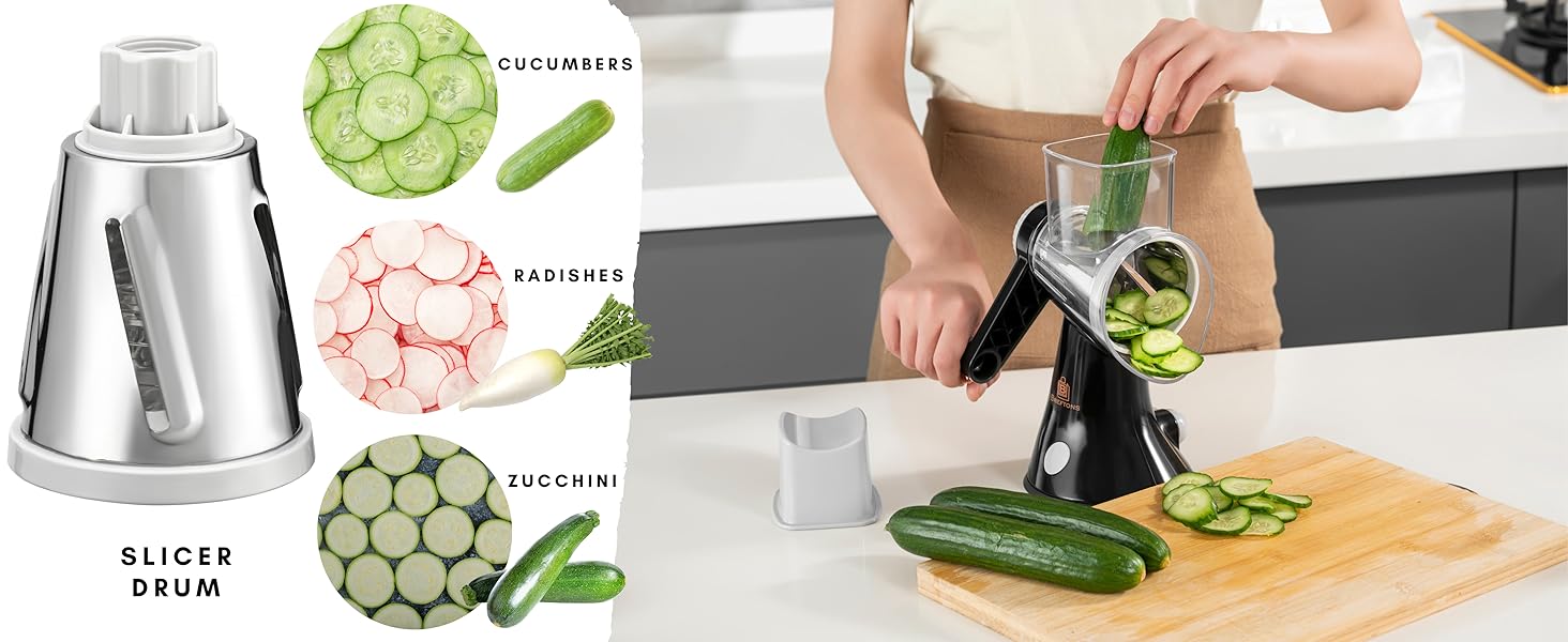 Brieftons 4-Blade Rotary Grater Slicing blade