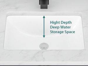 ub38さま Lofeyo Undermount Bathroom Sink 20''x14'' White Rectangle