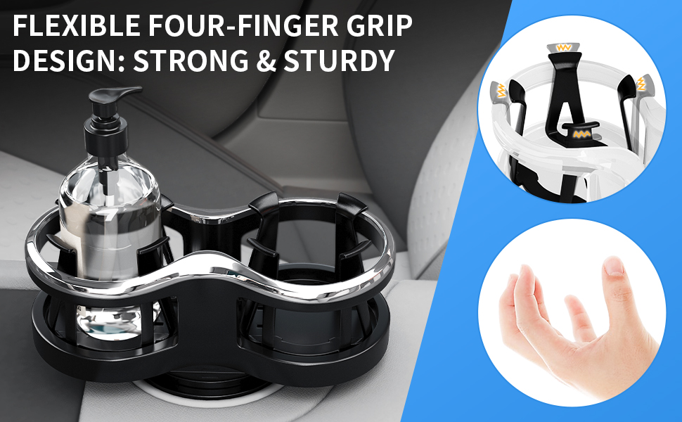 OHMOTOR Car Cup Holder Expander Adapter, 2 in 1 Cup Organizer with