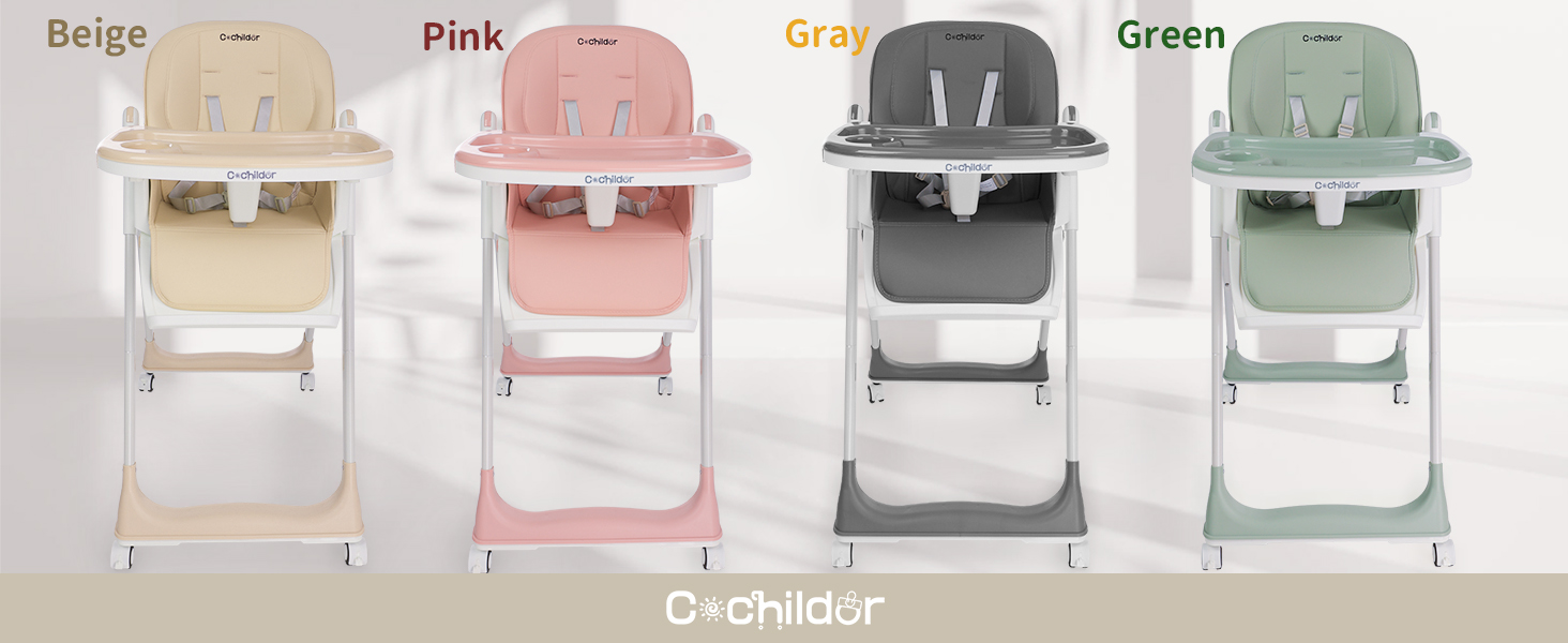 Cochildor 3 in 1 High Chair with Wheels