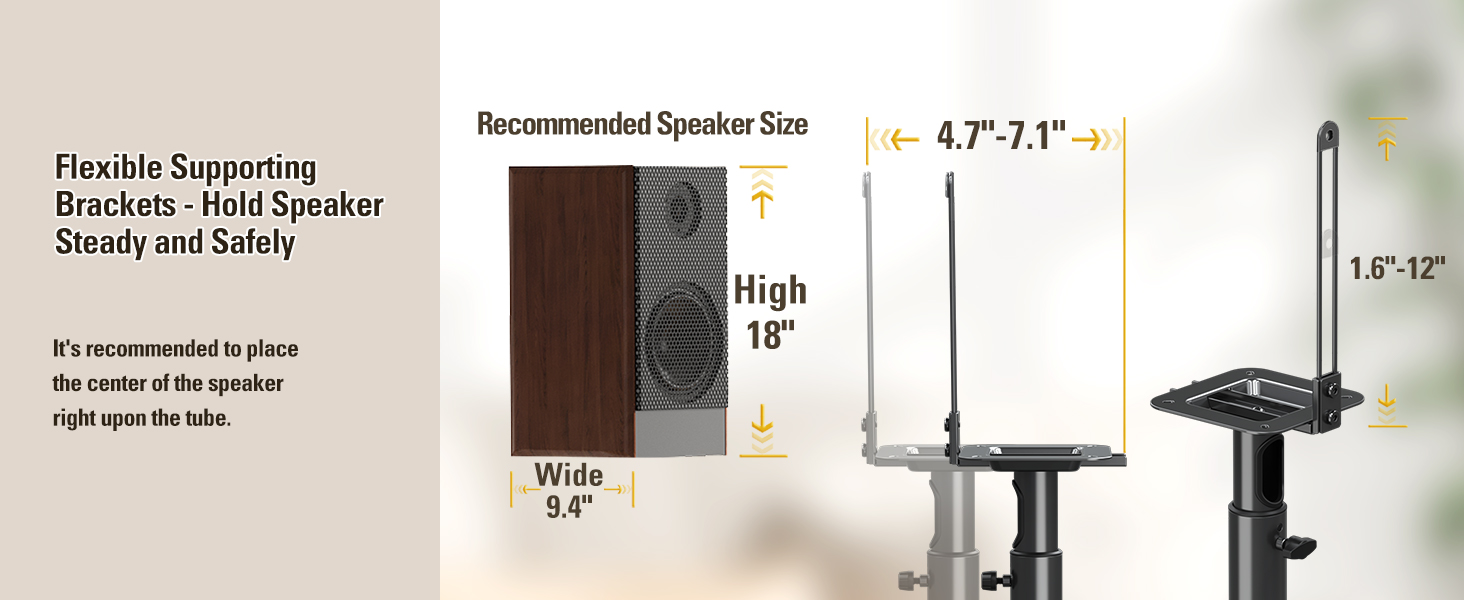 Speaker Stands Height Adjustable 