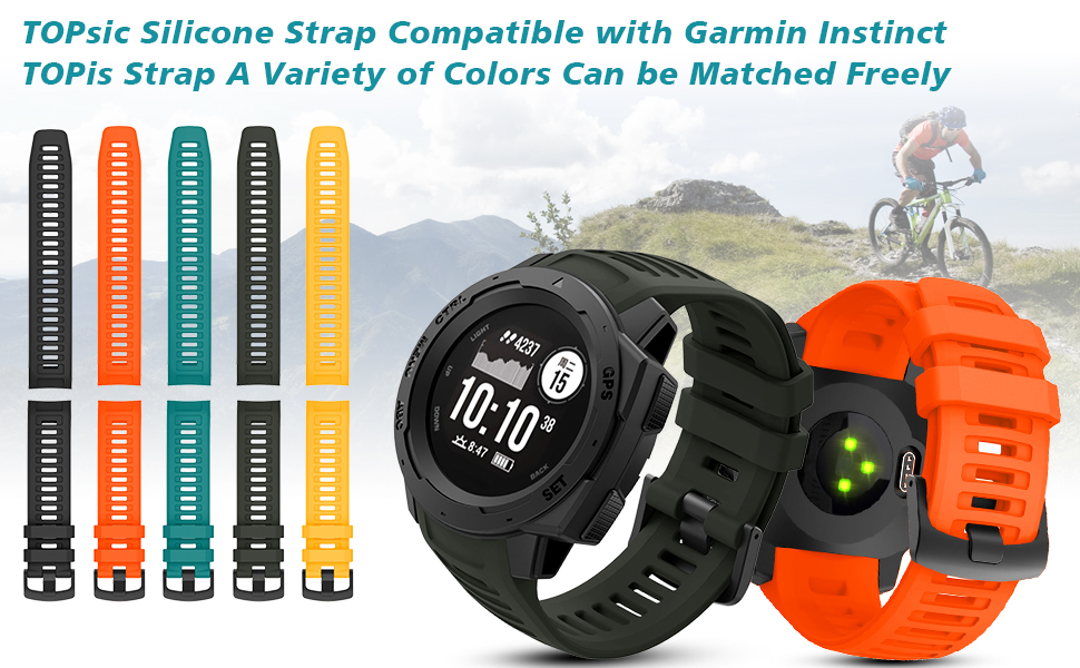 Compatible Garmin Instinct Strap, Silicone Band 22mm Bracelet