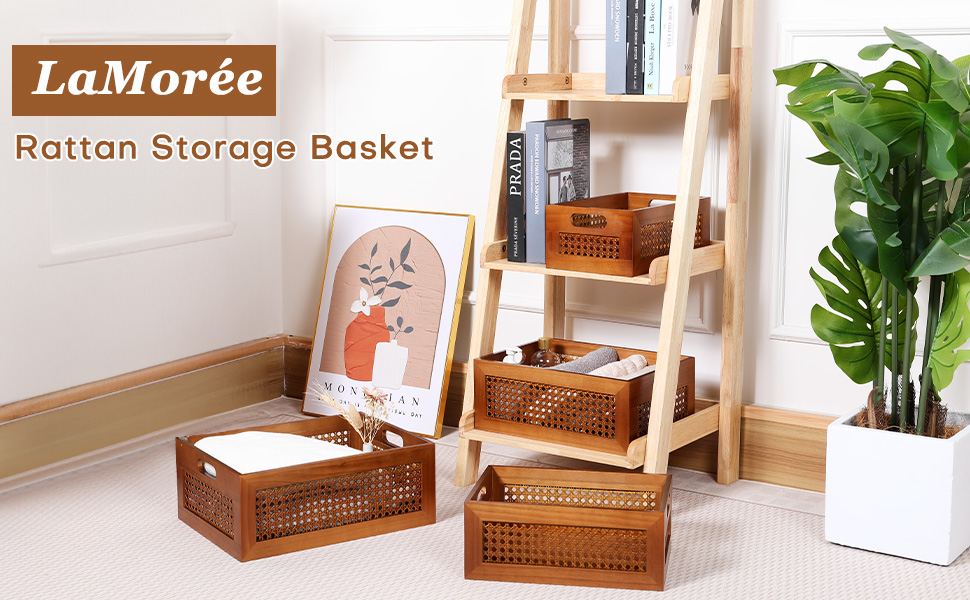 LaMorée Rattan Storage Basket Set of 4