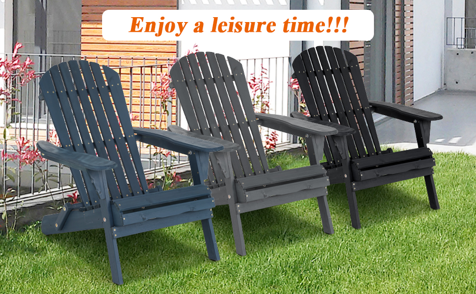 Adirondack Chair, Folding Fire Pit Chair for Patio Garden Backyard Pool Deck Firepit and Beach