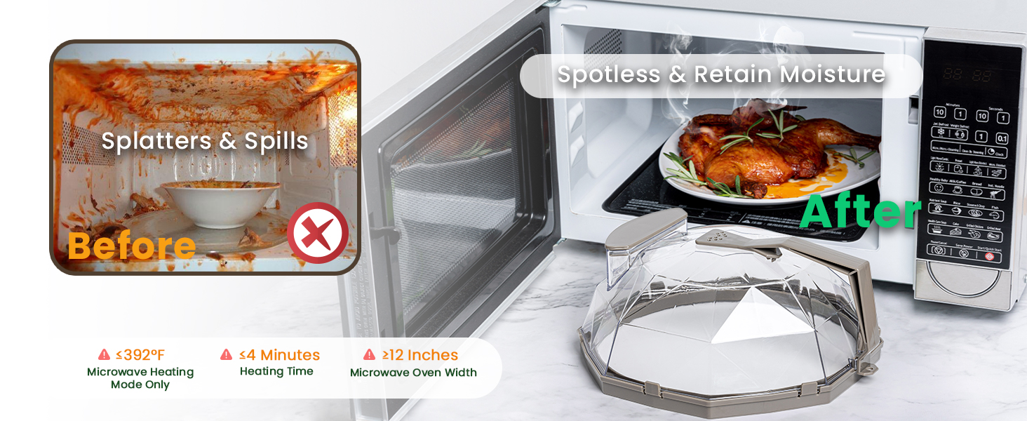 microwave splatter cover, microwave plate covers for heating food, splatter guard for microwave