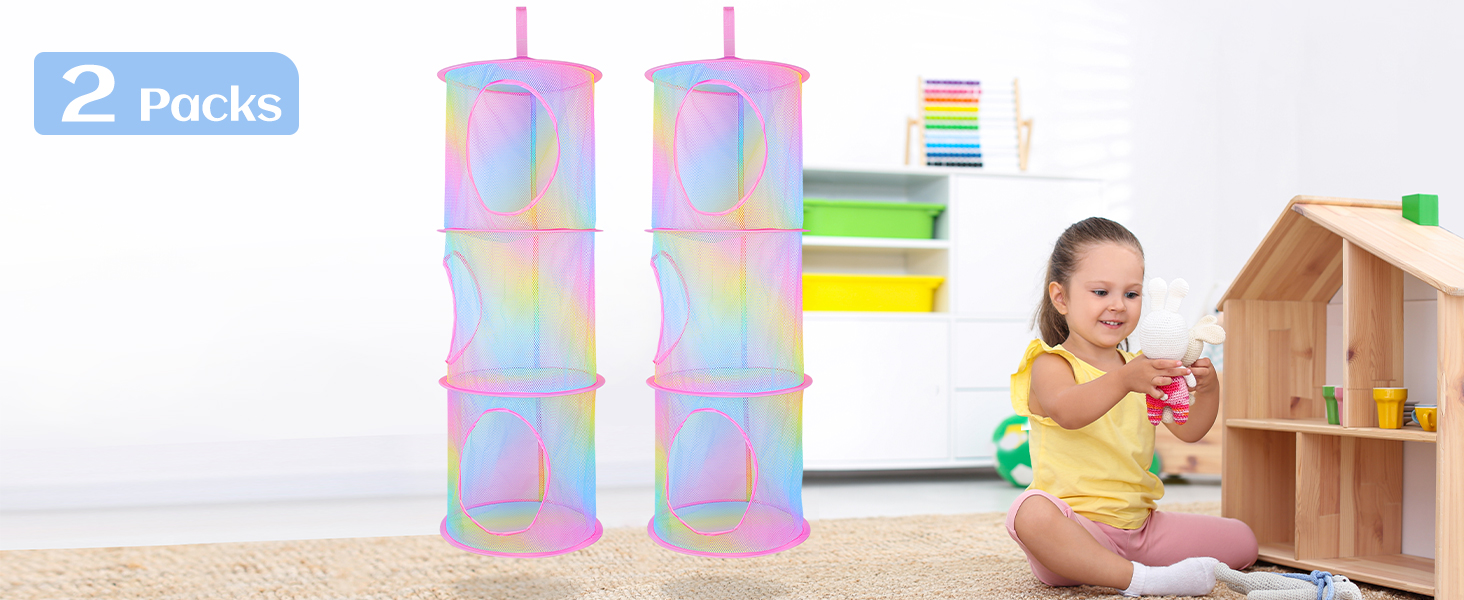 FIOBEE Stuffed Animals Hammock Net Toy Storage 2 Pack