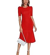 Umenlele Women's Fishtail Bodycon Mermaid Cocktail Wedding Guest Formal Party Pencil Midi Dress