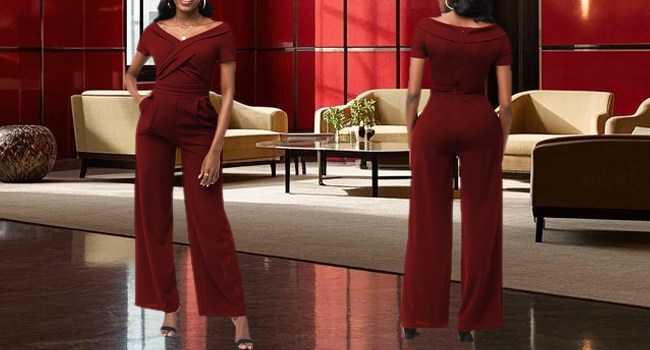 Casual Elegant Dressy Jumpsuits for Women Short Sleeve