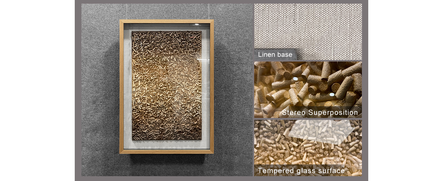 Creative Polymer Strip Collage And Superimposition Paintings With Natural Tones Add Artistic Layers