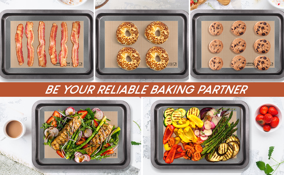 Silicone Baking Mat, Sopito 2pcs Baking Mat Non Stick 16.5"x11