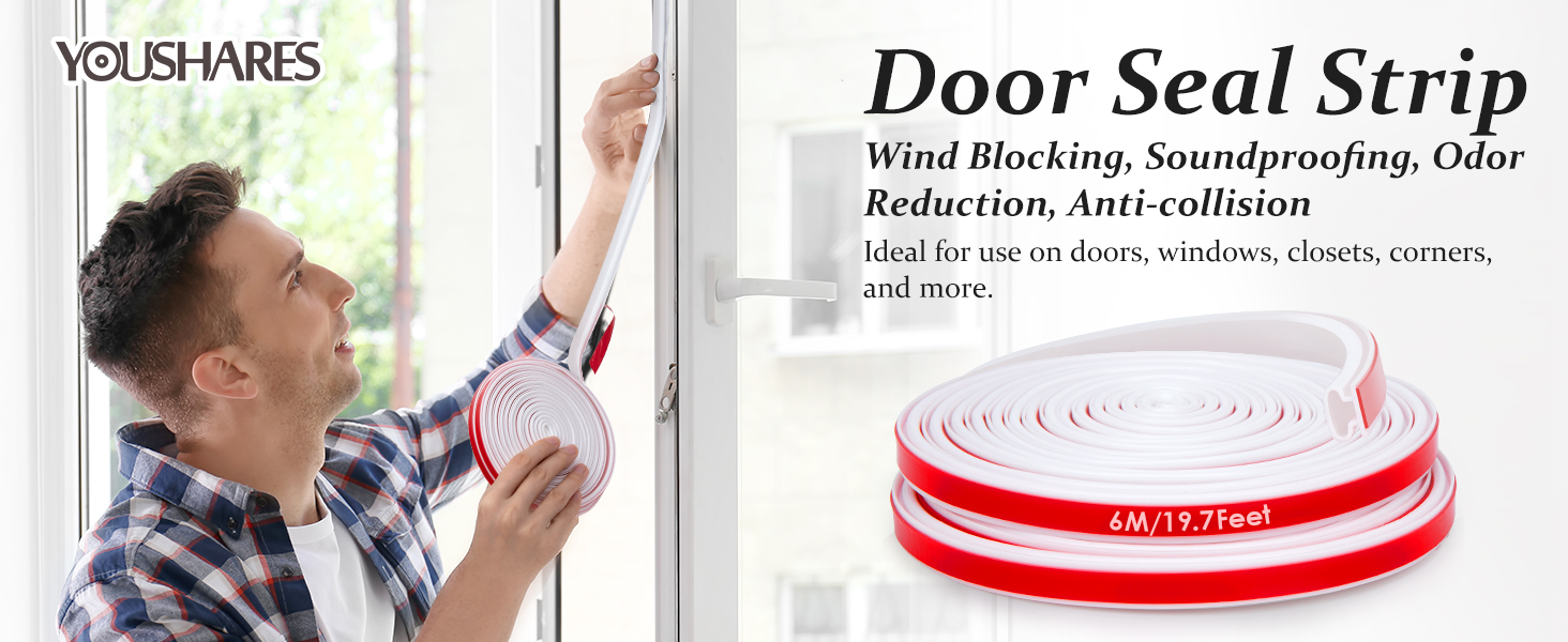 Silicone Window Draft Excluder Tape for Soundproof Door Seal Strip 6M