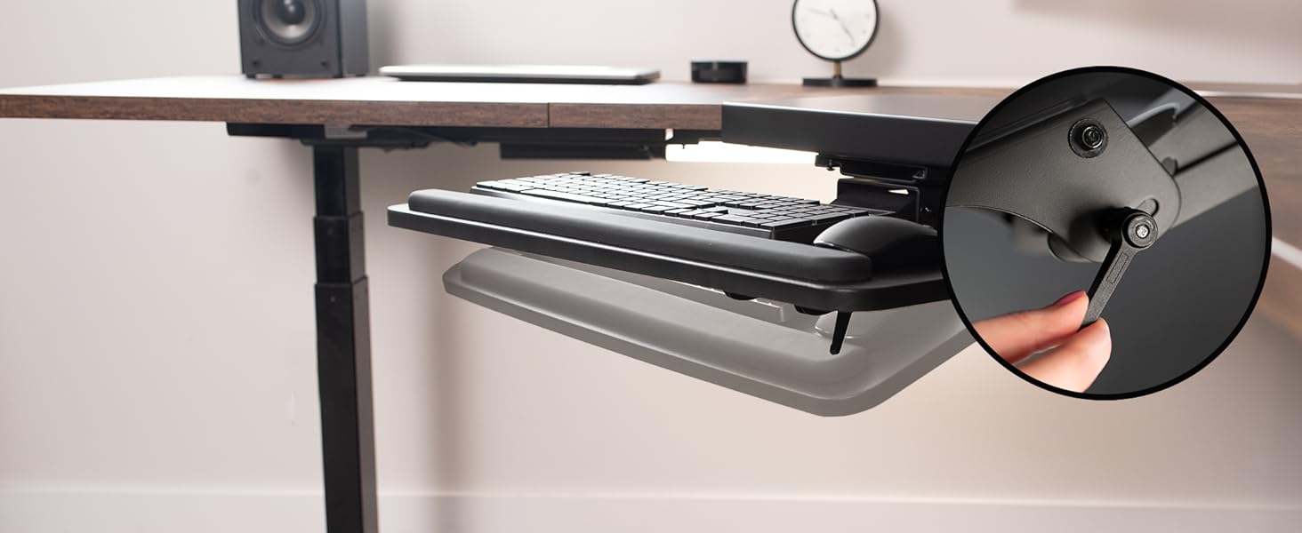 VIVO Adjustable Computer Keyboard and Mouse Platform Tray with Corner Connector