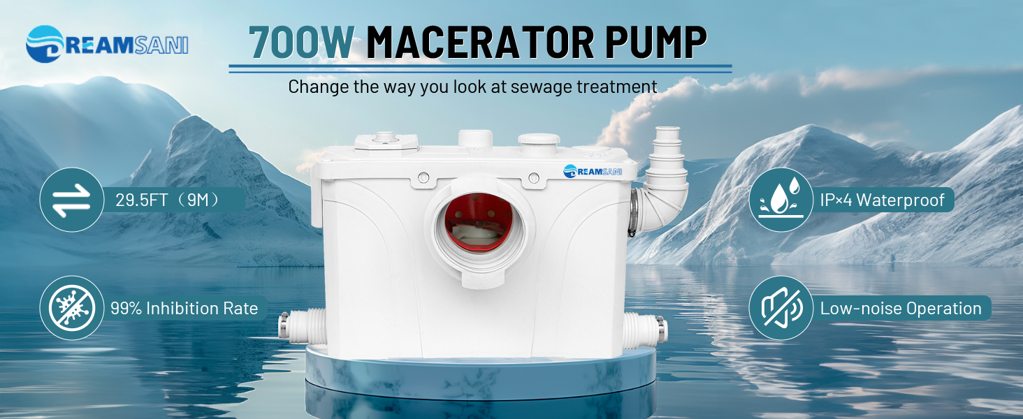 Macerator Pump for Macerating Upflush Toilet