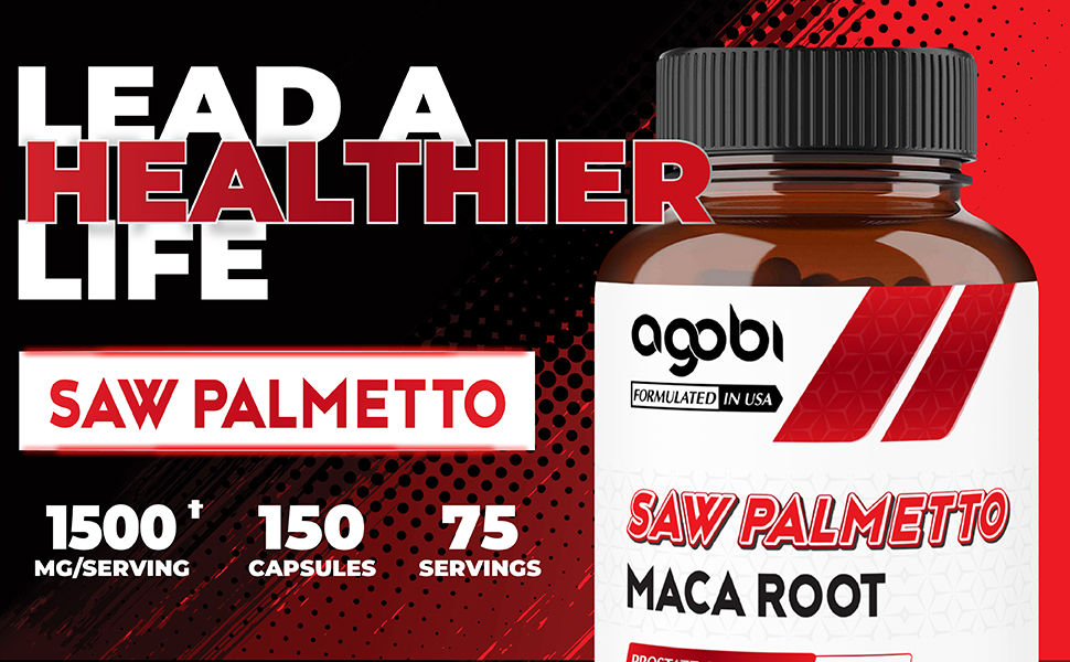 agobi 1500mg Saw Palmetto Supplement with Maca Root High