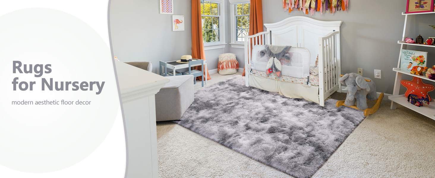 QXKAKA Soft Fluffy Rugs for Bedroom Living Room Carpet 4x6