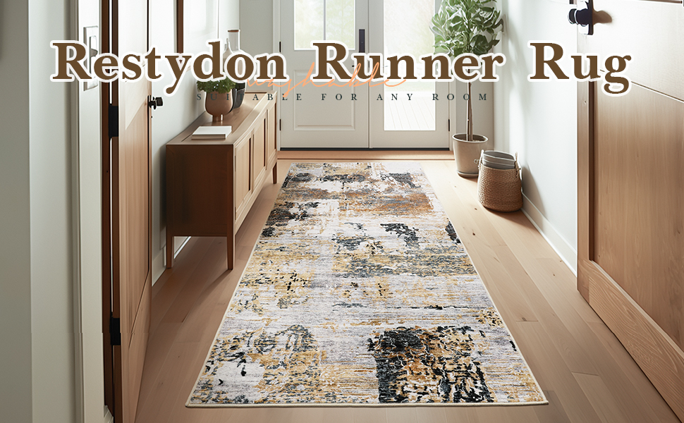 Restydon Runner Rugs for Hallway 2x8, UltraThin Washable Runner Rug,Anti Slip