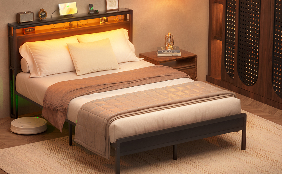 chabudaiさま専用ページ Amazon.com: Homieasy Full Size Bed Frame with Headboard