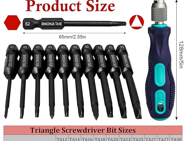 Amazon.com: 10PCS Triangle Screwdriver Set, S2 Steel Quick