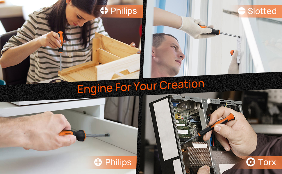 ENGINDOT Lot De 27 Tournevis Magnétiques, Avec étui De Rangement Et Magnétiseur, Tournevis à Fente/Phillips/Torx/précision Pour Réparation Domestique-TLHSS1B 22 ENGINDOT TLHSS1B Magnetic Screwdriver Set