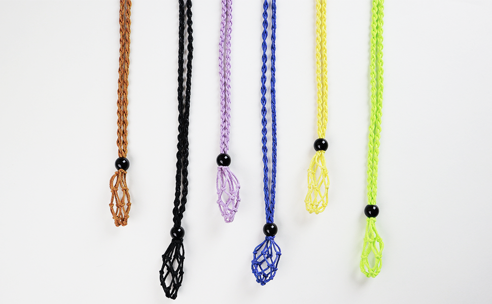 Necklace Crystal Stone Necklace Pendant Necklace Cord Hand Woven Necklace Ropes for Jewelry Making