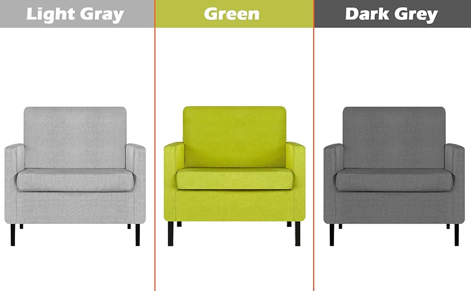 AILEEKISS Modern Accent Chairs Set of 2 Linen Fabric