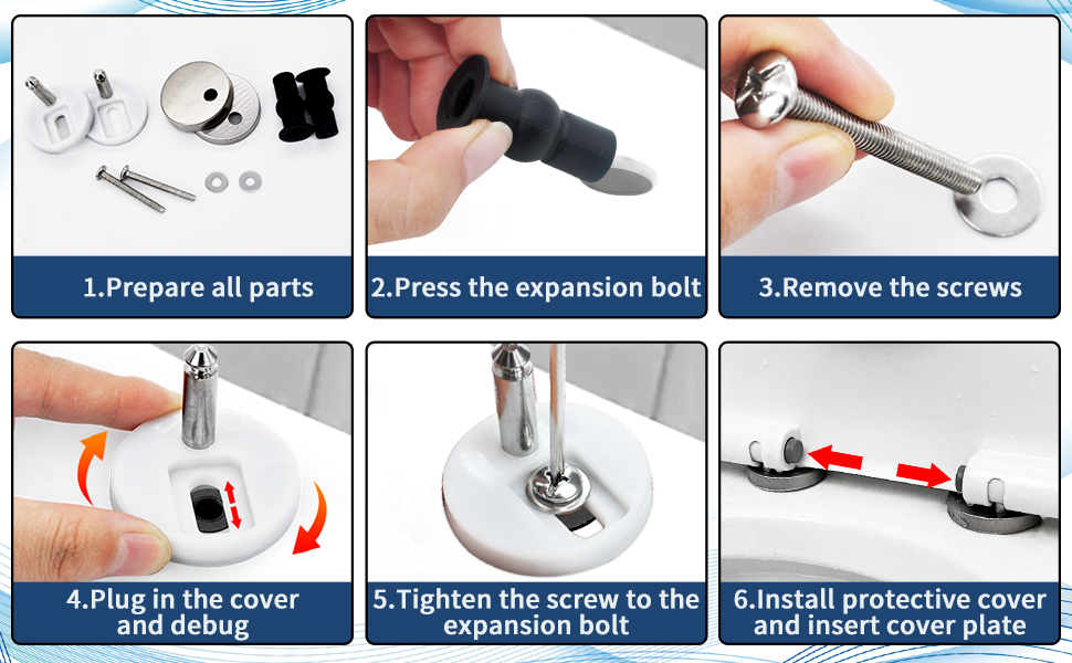 LYLIDIA 4 Pack Toilet Seat Fittings Fixings Quick Release Toilet Seat