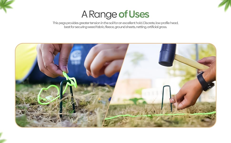 50 Pack Tent pegs Galvanised Metal Ground Pegs Half Stoving Varnish