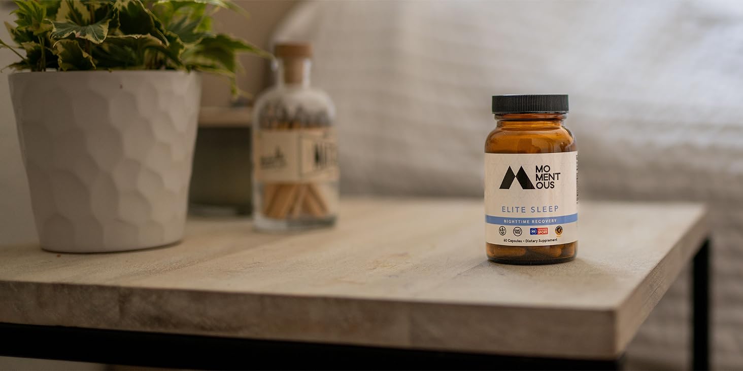 elite sleep bottle on bedside table