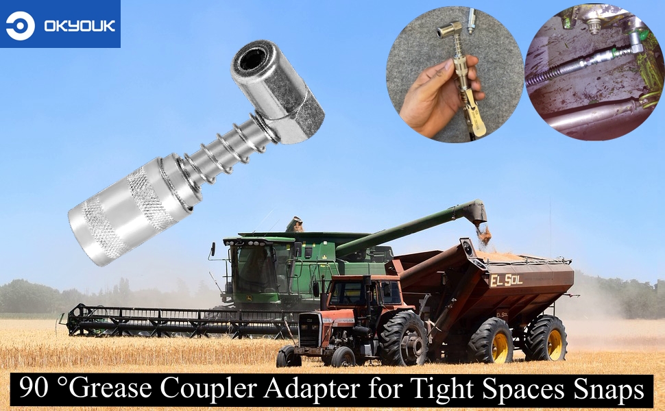 OKYOUK Minimum Grease Gun Coupler (Only 0.53 "),Quick Release Grease