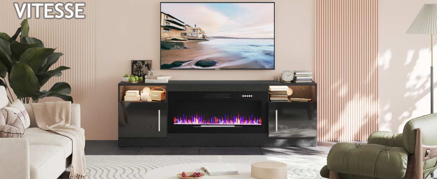 TV  stand with fireplace
