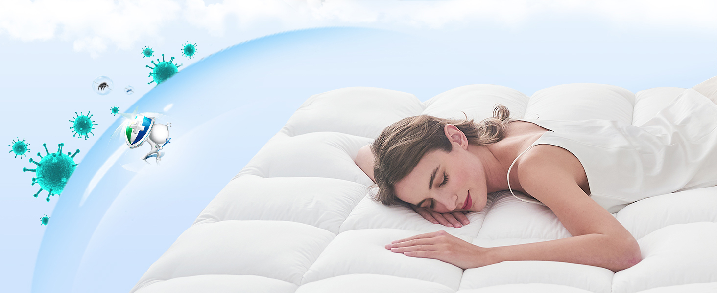 Mattress Topper Full Size, CYMULA PillowTop Mattress Pad