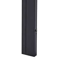 Tall, slim black wall-mounted cabinet with vertical opening doors and a lock mechanism.