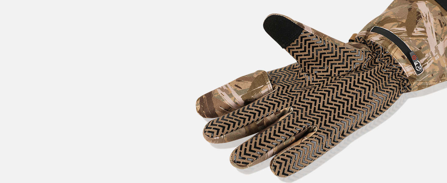 Anti-slip adhesive dots on palm