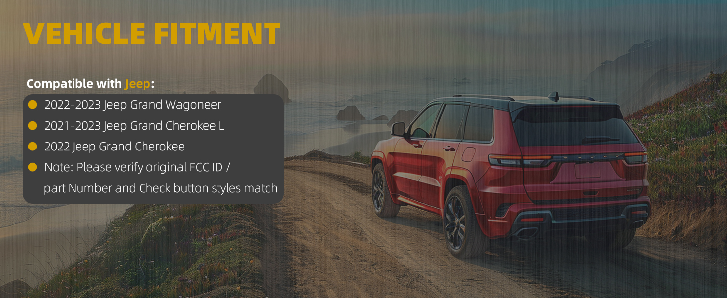 Key Fob Replacement Jeep Grand Wagoneer Cherokee L Keyless Entry Remote Control 68469565 68377534