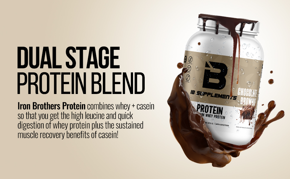 Iron Brothers Premium Whey Casein Blend Protein Powder 100 Pure Whey