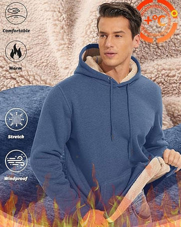 Sherpa-Kapuzenpullover für Herren