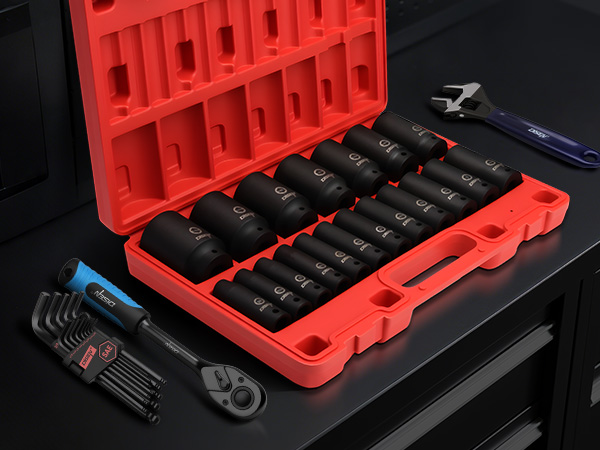 dele(ディーリー) PREMIUM\\"undeleted\\"EDITION… Impact Socket Set 1/2 Inches 19 PCS, 3/8'' to 1-1/2'' SAE 6