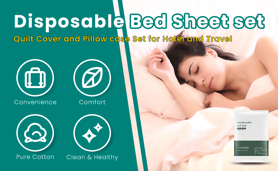 RZOZSZEZ Disposable Bed Sheets Travel Disposable Bedding Set With 1 Bed