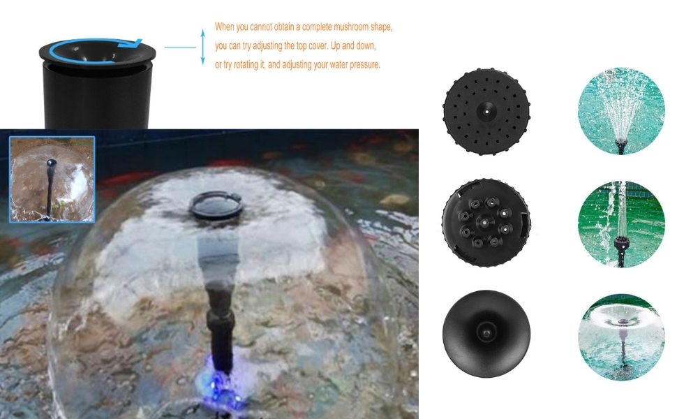 Saim Fountain Nozzle Head Set for Water Garden Pumps Set8