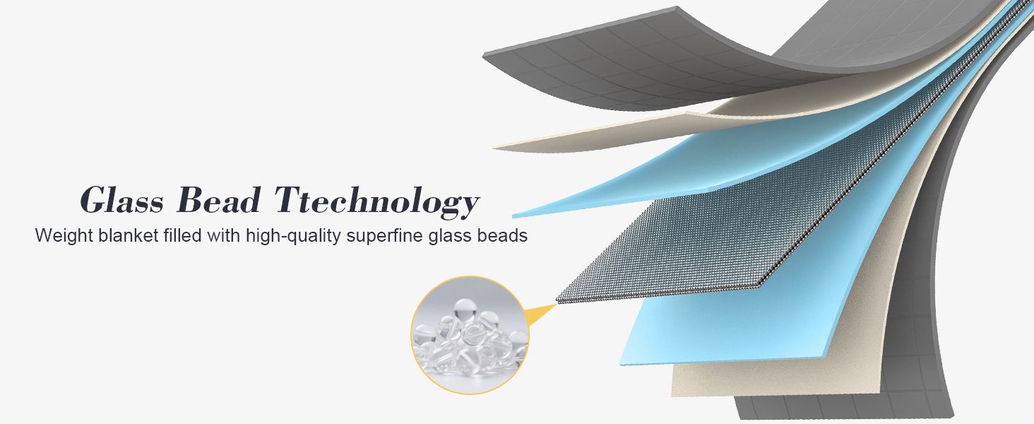 weight blanket with glass bead