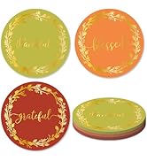 FYSUIMU 60 Pack Fall Paper Place Mats Round 13 Inch Autumn Green Orange Red Disposable Placemats ...