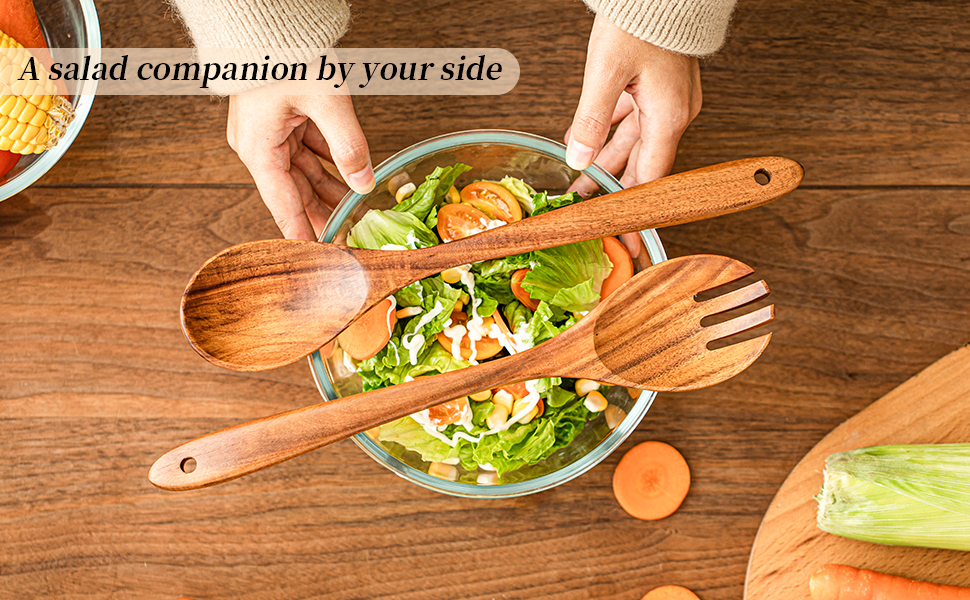 Acacia Salad Servie Set