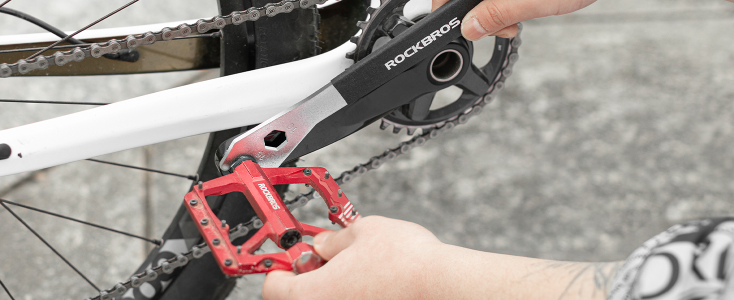 ROCKBROS Bike Bicycle Pedal Wrench 15mm Pedal Wrench Bike Pedal Tool