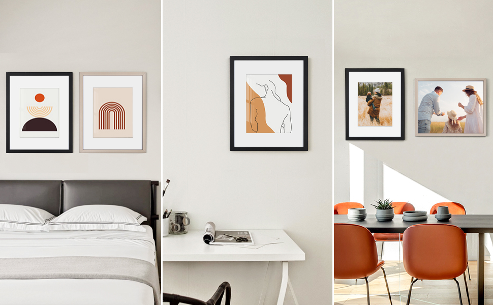 16x20 Picture Frame Rustic Brown Wood Poster Frame with Polished Plexiglass