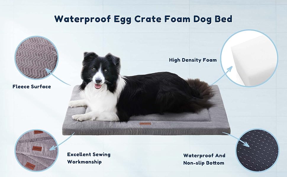 WESTERN HOME Dog Crate Mattress Dog Bed Large washable for Crate,Dog