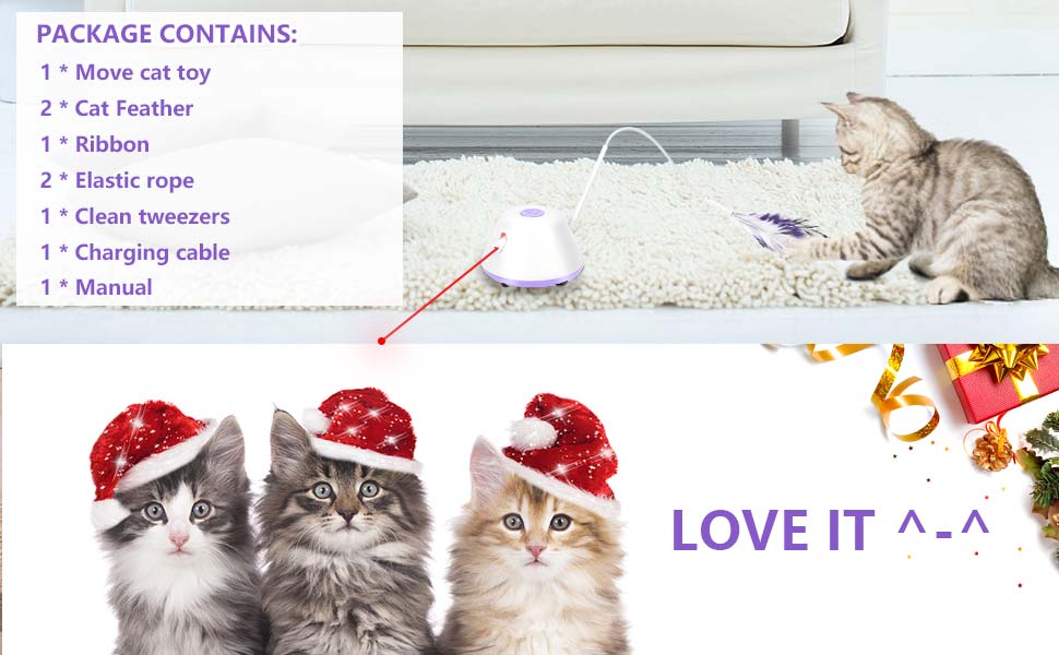 Cat Toy, Interactive Cat Toys for Indoor Cats Exercise, Automated Cat Light Toy with Light and